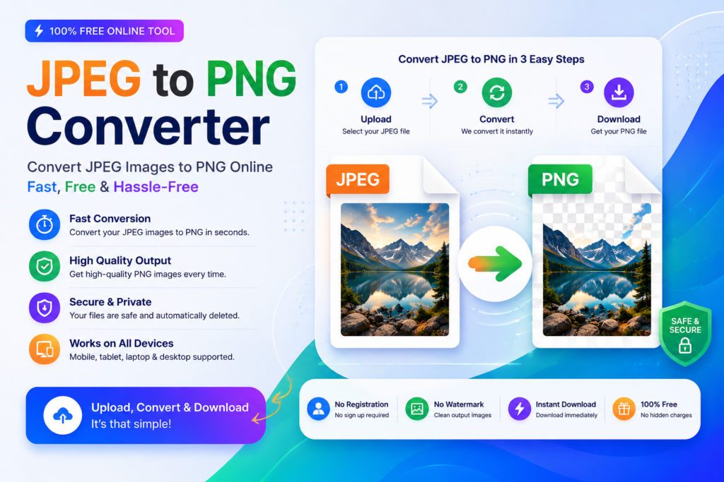 Free JPEG to PNG converter tool