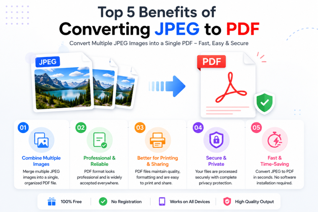 Top 5 Benefits of Converting JPEG to PDF | SF Tool