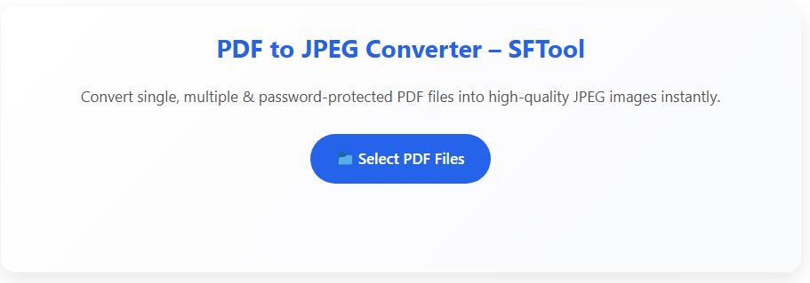 Convert single, multiple and password-protected PDF files into high-quality JPEG images instantly